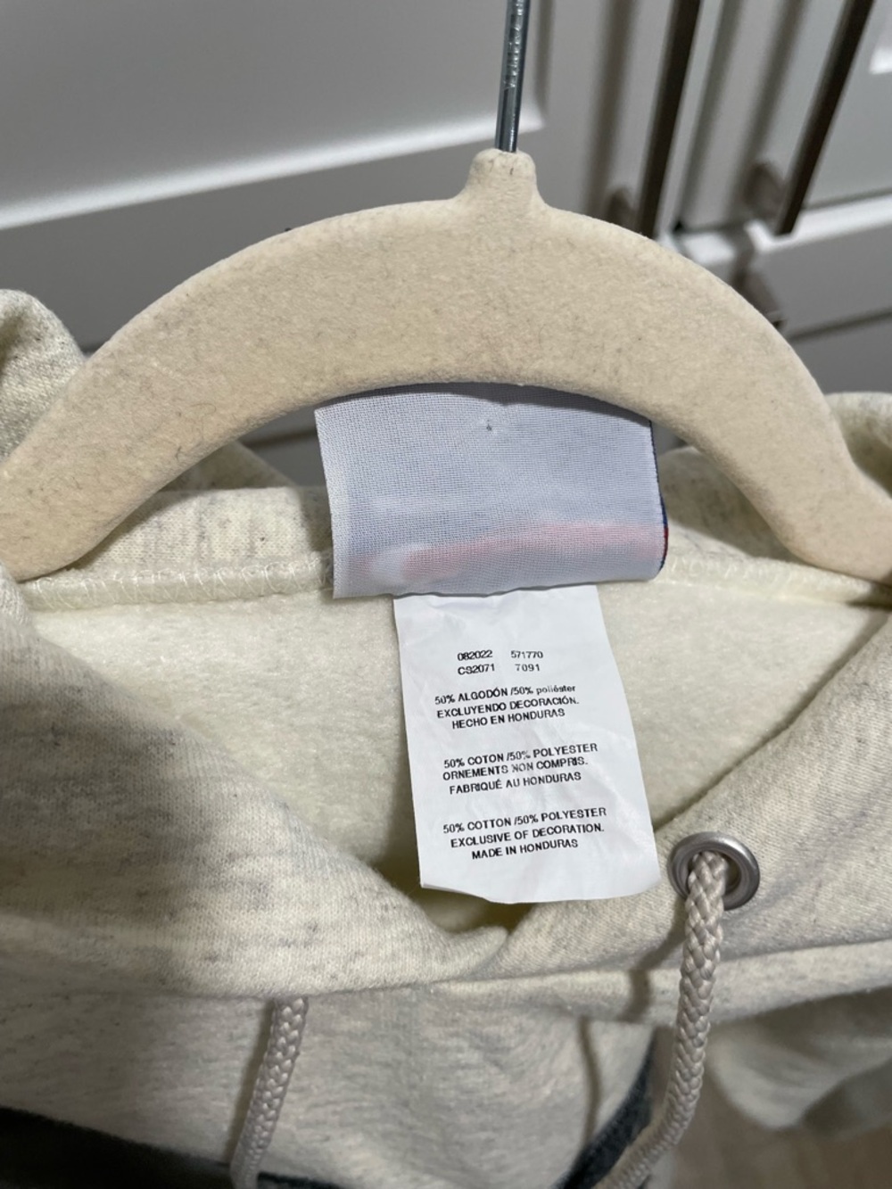 Champion SDSU Classic Twill Hoodie Sweatshirt Heather Oat Light Grey Charcoal - Picture 7 of 13
